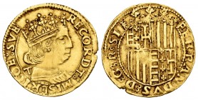 The Crown of Aragon. Ferdinand I (1412-1416). Ducat. Naples. (Cru-996). Anv.: RECORDAT: MISERICOE: SVE. Rev.: FERRANDVS: D: G: R· SI. Au. 3,46 g. Mark...