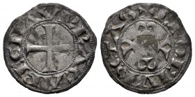 Kingdom of Castille and Leon. Doña Urraca (1109-1126). Dinero. León. (Bautista-21.1 var). (Abh-unlisted). Anv.: VRRACA REGII·A. Cruz. Rev.: + LEO CIVI...