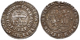 Kingdom of Castille and Leon. Juan I (1379-1390). 1 real. Sevilla. (Bautista-799, as Juan II). Ag. 3,50 g. Choice VF. Est...220,00. 

SPANISH DESCRIPT...