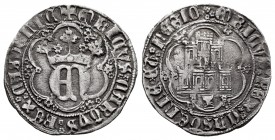 Kingdom of Castille and Leon. Enrique IV (1454-1474). 1/2 real. Cuenca. (Bautista-923). Anv.: + ENRICVS: CARTVS: REX: CASTELLE. Rev.: ·:· ENRICVS: REX...