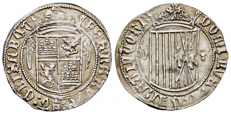 Catholic Kings (1474-1504). 1 real. Cuenca. (Cal-335 diferent style). Ag. 3,19 g...