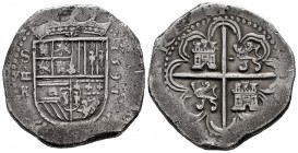 Philip II (1556-1598). 8 reales. 1591. Sevilla. H. (Cal-734). Ag. 27,16 g. Date to the right of the shield. Rare. Choice VF. Est...400,00. 

SPANISH D...