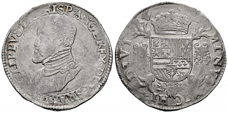 Philip II (1556-1598). 1 escudo felipe. 1558. Antwerpen. (Vti-1156). (Vanhoudt-2...
