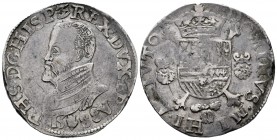 Philip II (1556-1598). 1 escudo felipe. 1588. Antwerpen. (Vti-1264). (Vanhoudt-362.AN). Ag. 34,11 g. Patina. VF. Est...170,00. 

SPANISH DESCRIPTION: ...