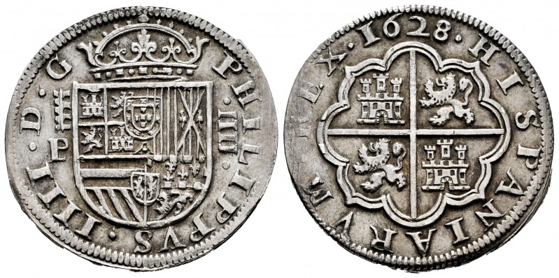 Philip IV (1621-1665). 4 reales. 1628. Segovia. P. (Cal-1165). Ag. 13,50 g. Four...