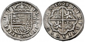 Philip IV (1621-1665). 4 reales. 1628. Segovia. P. (Cal-1165). Ag. 13,50 g. Four fleurs de lis in old Burgundy. Rare. Almost XF. Est...450,00. 

SPANI...