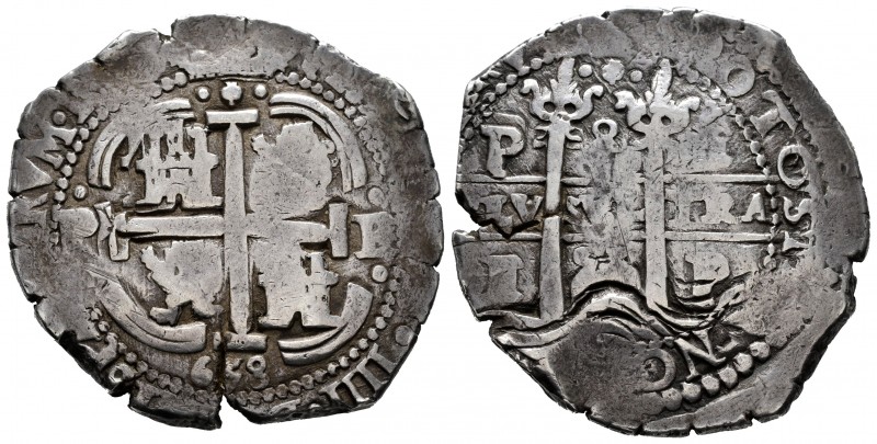 Philip IV (1621-1665). 8 reales. 1658. Potosí. E. (Cal-1520). Ag. 26,71 g. King´...