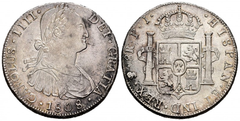 Charles IV (1788-1808). 8 reales. 1808. Potosí. PJ. (Cal-1014). Ag. 27,12 g. Ple...