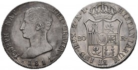Joseph Napoleon (1808-1814). 20 reales. 1811. Madrid. AI. (Cal-41). Ag. 26,84 g. Small eagle. Tone. XF. Est...450,00. 

SPANISH DESCRIPTION: José Napo...