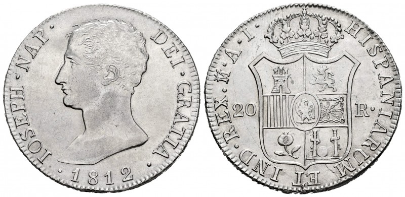 Joseph Napoleon (1808-1814). 20 reales. 1812. Madrid. AI. (Cal-43). Ag. 27,00 g....