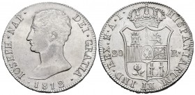 Joseph Napoleon (1808-1814). 20 reales. 1812. Madrid. AI. (Cal-43). Ag. 27,00 g. Small eagle. A good sample. AU. Est...450,00. 

SPANISH DESCRIPTION: ...