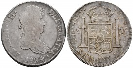 Ferdinand VII (1808-1833). 8 reales. 1824. Cuzco. T. (Cal-1178). Ag. 26,92 g. Very scarce. VF/Choice VF. Est...200,00. 

SPANISH DESCRIPTION: Fernando...