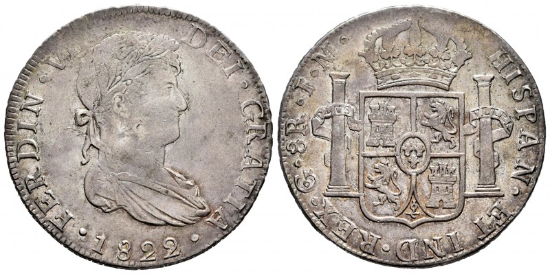 Ferdinand VII (1808-1833). 8 reales. 1822. Guanajuato. JM. (Cal-1218). Ag. 27,83...