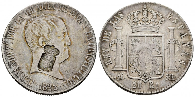 Ferdinand VII (1808-1833). 20 reales. 1822. Madrid. SR. (Cal-1282). Ag. 27,07 g....