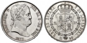 Ferdinand VII (1808-1833). 20 reales. 1833. Madrid. DG. (Cal-1284). Ag. 27,05 g. Engraving Department. Plenty of original luster. Very rare, even more...