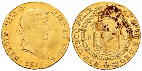 Ferdinand VII (1808-1833). 8 escudos. 1816/5. Madrid. GJ. (Cal-1771). (Cal onza-1236). Au. 27,00 g. Some original luster remaining. Rare. Overdate. Al...