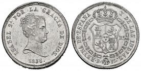 Elizabeth II (1833-1868). 4 reales. 1836. Barcelona. PS. (Cal 2008-259). (Cal 2019-410). Ag. 5,93 g. Original luster. Rare in this condition. Almost U...