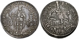 Germany. Maximilian I. Triple thaler (3 thaler). 1614. Hall. Archduke and Grand Master of the Teutonic Order. (Prokisch-59.3). (Dav-5854). Ag. 84,15 g...