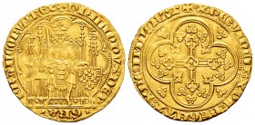France. Philippe VI of Valois. Ecu d'or à la chaise. (1328-1350). 1st emission. (Duplessy-249). (Ciani-282). Anv.: + PHILIPPVS: DEIx - xGRAx FRANCORVM...