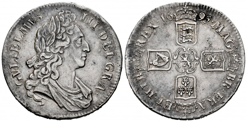 Great Britain. William III. 1 crown. 1695. (S-3470). Ag. 29,78 g. Nicks on edge....