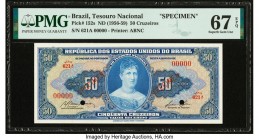 Brazil Tesouro Nacional 50 Cruzeiros ND (1956-59) Pick 152s Specimen PMG Superb Gem Unc 67 EPQ. Two POCs.

HID09801242017

© 2020 Heritage Auctions | ...
