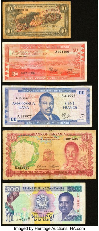 Burundi, Tanzania and Biafra Group Lot of 9 Examples Fine-Very Fine. 

HID098012...