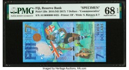 Fiji Reserve Bank of Fiji 7 Dollars 2016 (ND 2017) Pick 120s Commemorative Specimen PMG Superb Gem Unc 68 EPQ. Perforated Specimen.

HID09801242017

©...