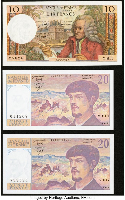 France Group Lot of 7 Examples Crisp Uncirculated. 

HID09801242017

© 2020 Heri...