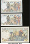 French West Africa Banque de l'Afrique Occidentale 5 (2); 50 Francs 1948 Pick 36 (2); 39 Three Examples Choice Very Fine-About Uncirculated. 

HID0980...