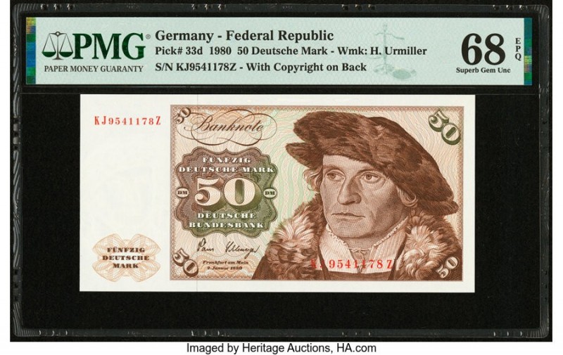 Germany Federal Republic Deutsche Bundesbank 50 Deutsche Mark 2.1.1980 Pick 33d ...