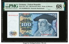 Germany Federal Republic Deutsche Bundesbank 100 Deutsche Mark 1.6.1977 Pick 34b PMG Superb Gem Unc 68 EPQ. 

HID09801242017

© 2020 Heritage Auctions...