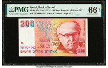 Israel Bank of Israel 200 New Sheqalim 1991 / 5751 Pick 57a PMG Gem Uncirculated 66 EPQ. 

HID09801242017

© 2020 Heritage Auctions | All Rights Reser...