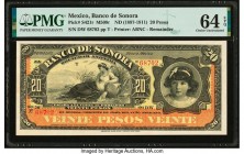 Mexico Banco de Sonora 20 Pesos ND (1897-1911) Pick S421r M509r Remainder PMG Choice Uncirculated 64 EPQ. 

HID09801242017

© 2020 Heritage Auctions |...
