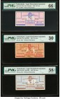 Netherlands Lager Westerbork Gutschein and Poland Lodz Ghetto Group Lot of 5 Graded Examples PMG Gem Uncirculated 66 EPQ; Choice About Unc 58 EPQ (2);...