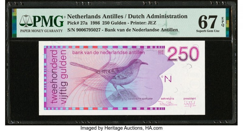 Netherlands Antilles Bank van de Nederlandse Antillen 250 Gulden 31.3.1986 Pick ...