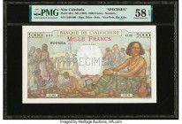 New Caledonia Banque de l'Indochine, Noumea 1000 Francs ND (1963) Pick 43cs Specimen PMG Choice About Unc 58 EPQ. Perforated Specimen.

HID09801242017...