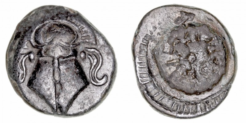 Tracia
AE-18. Mesembria. (400-350 a.C.). A/Yelmo. R/Ley. M-E-S-A dentro de los ...