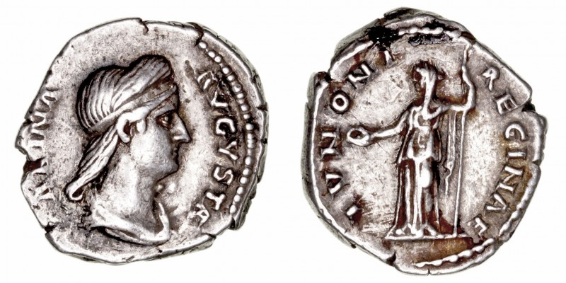 Sabina, esposa de Adriano
Denario. AR. Roma. R/IVNONI REGINAE. 3.03g. RIC.305a....