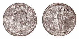 Claudio II
Antoniniano. VE. Antioquía. (268-270). R/SALVS AVG. Isis sosteniendo canasta y en exergo E. 3.26g. RIC.1059. Muy escasa. MBC-.
