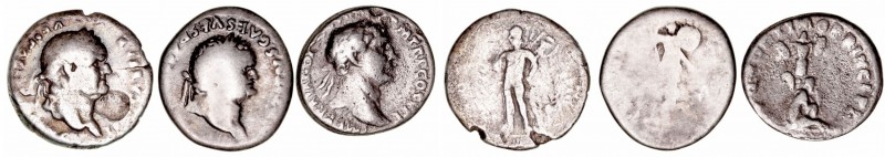 Lotes de Conjunto
Denario. AR. Lote de 3 monedas. Vespasiano (2) y Trajano. Com...