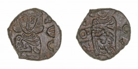 Constantino V
40 Nummi. AE. Siracusa. (741-775). Constantino V y León IV. 2.46g. BC.1568. MBC+.