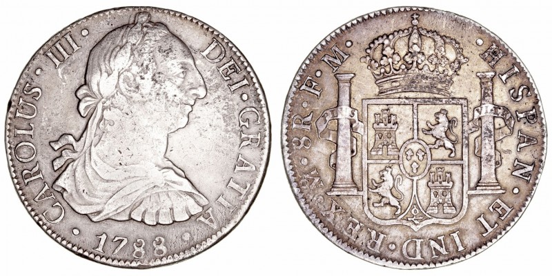 Carlos III
8 Reales. AR. Méjico FM. 1788. 26.81g. Cal.1132 (2019). Suave pátina...