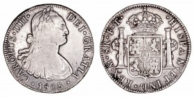 Carlos IV
8 Reales. AR. Méjico FT. 1803. 26.91g. Cal.977 (2019). Suave pátina y golpecitos en canto en reverso. (MBC).