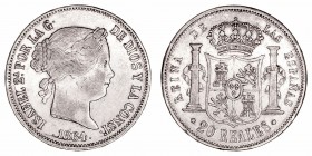 Isabel II
20 Reales. AR. Madrid. 1864. 25.93g. Cal.622 (2019). MBC-.