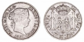 Isabel II
Escudo. AR. Madrid. 1867. 12.87g. Cal.565 (2019). MBC-.