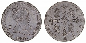 Isabel II
8 Maravedís. AE. Segovia. 1847. 10.03g. Cal.134 (2019). MBC.