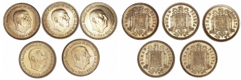 Estado Español
Peseta. AE. Lote de 5 monedas. 1966 *68, *69, *70, *71 y *72. SC...
