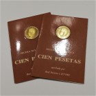 Juan Carlos I
100 Pesetas. AE. 1982. Lote de 2 carteras FNMT de presentación de la moneda. PROOF.