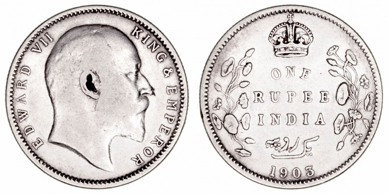 India Británica Eduardo VII
Rupia. AR. 1903. 11.48g. KM.508. MBC-.