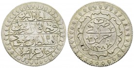Algeria, Mahmud II
2 budju, AH 1238 (1823), AG 19.33 g.
Ref : KM#75
Conservation : Superbe